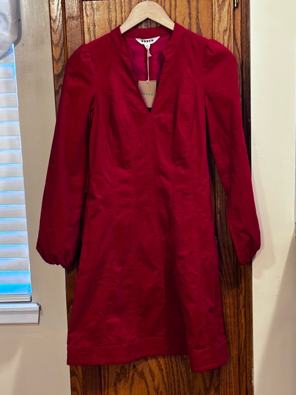 Boden Ros Panelled Cord Short Dress Women’s Crimson Red  Size 2R - Picture 12 of 13